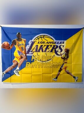 Kobe Bryant Los Angeles Lakers Happy Birthday Backdrop Banner 5x3Ft.